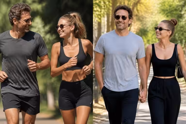 découvrez l'été complice de bradley cooper et gigi, entre séances sportives dynamiques et balades romantiques main dans la main.